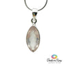 Faceted Marquise Cut Rose Quartz Sterling Silver Pendant