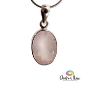 Faceted Rose Quartz Sterling Silver Pendant