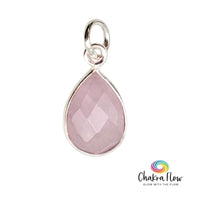 Faceted Rose Quartz Teardrop Sterling Silver Pendant