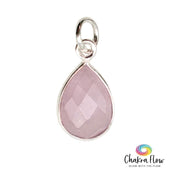 Faceted Rose Quartz Teardrop Sterling Silver Pendant