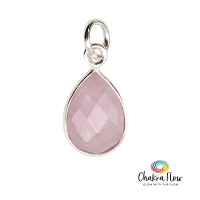 Faceted Rose Quartz Teardrop Sterling Silver Pendant