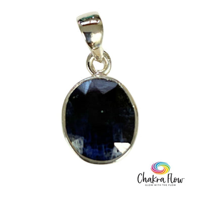 Faceted Sapphire Sterling Silver Pendant