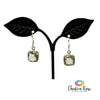 Faceted Square Prasiolite Sterling Silver Earrings