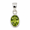 Faceted Peridot Sterling Silver Pendant