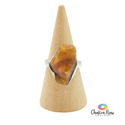 Fire Opal Sterling Silver Ring Size 6