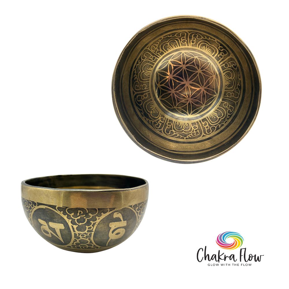 Flower of Life Signing Bowl From Nepal 5"