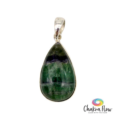 Fluorite Teardrop Sterling Silver Pendant