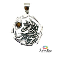Fox & Tiger's Eye Sterling Silver Pendant