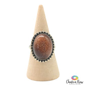 Goldstone Sterling Silver Ring Size 6