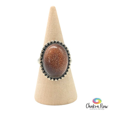 Goldstone Sterling Silver Ring Size 6