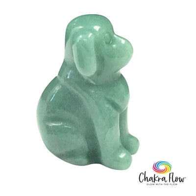 Green Aventurine Dog Figurine