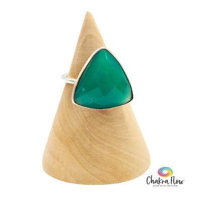 Green Onyx Sterling Silver Ring Size 7