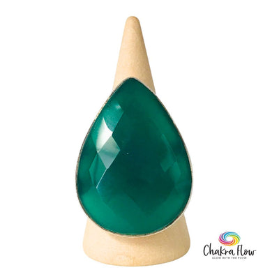 Green Onyx Sterling Silver Ring Size 8
