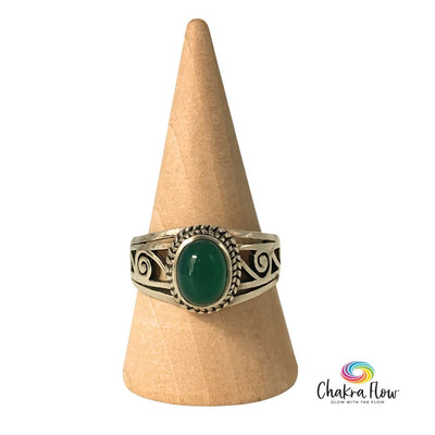Gren Onyx Sterling Silver Ring Size 8.75