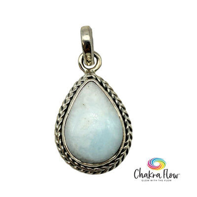 Hemimorphite Teardrop Sterling Silver Pendant