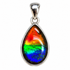 Ammonite Teardrop Sterling Silver Pendant