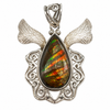 Ammonite Winged Sterling Silver Pendant