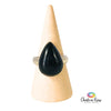 Jet Sterling Silver Ring Size 7