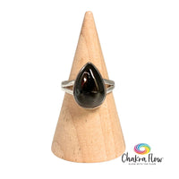 Jet Sterling Silver Ring