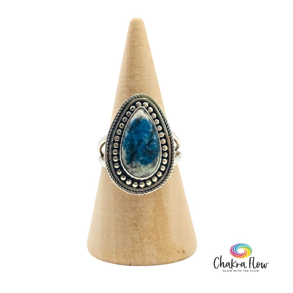 K2 Azurite Sterling Silver Ring Size 5.5