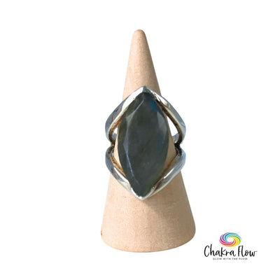 Faceted Labradorite Sterling Silver Ring Size 5.5