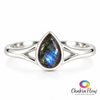 Labradorite Teardrop Sterling Silver Ring