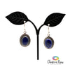 Oval Lapis Lazuli Sterling Silver Dangle Earrings