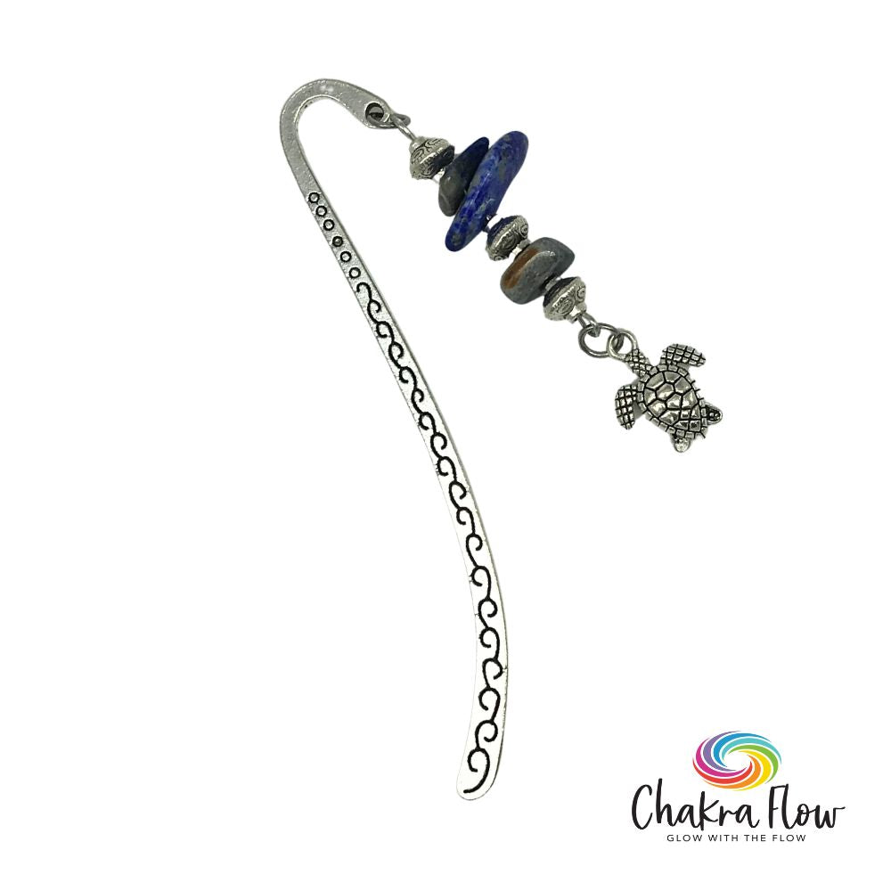 Lapis Lazuli & Sea Turtle Bookmark