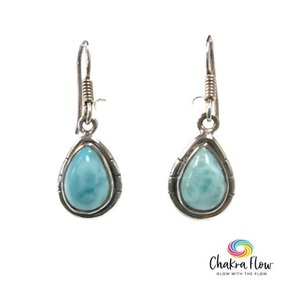 Larimar Drop Sterling Silver Earrings