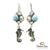 Larimar Seahorse Sterling Silver Earrings