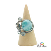 Larimar Sterling Silver Ring Size 6