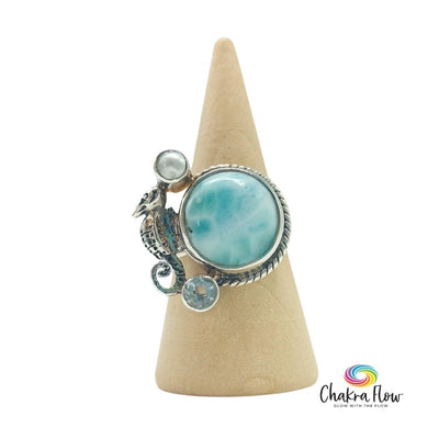 Larimar Sterling Silver Ring Size 6
