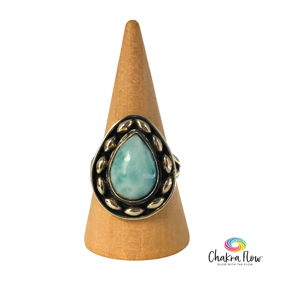 Larimar Sterling Silver Ring Size 8.5