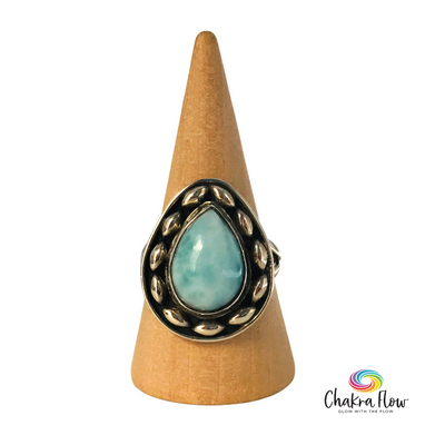 Larimar Sterling Silver Ring Size 8.5