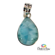 Larimar Teardrop Sterling Silver Pendant