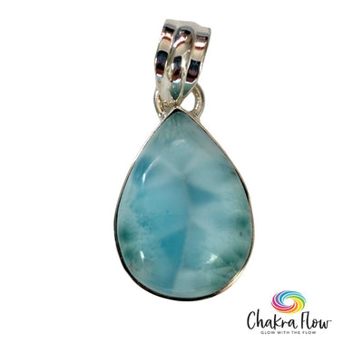 Larimar Teardrop Sterling Silver Pendant