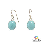 Larimar Oval Sterling Silver Earrings