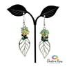 Leaf Earrings With Aventurine, Citrine Garnet and Malachite
