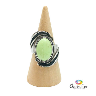 Lemon Chrysoprase Sterling Silver Ring Size 6