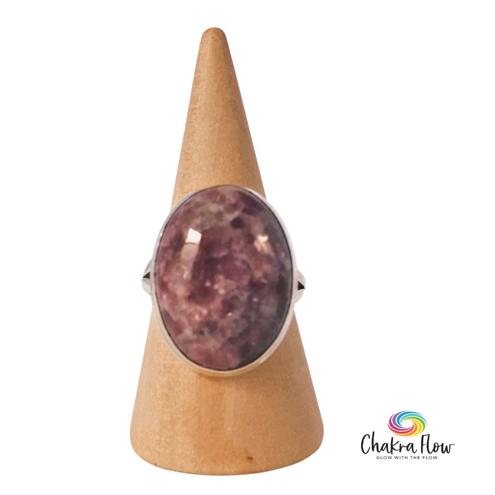 Lepidolite Sterling Silver Ring Size 