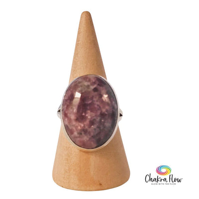 Lepidolite Sterling Silver Ring Size 
