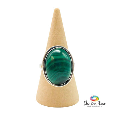 Malachite Sterling Silver Ring Size 7