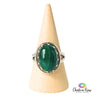 Malachite Sterling Silver Ring Size 8