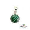 Malachite Sterling Silver Round Pendant