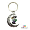 Moon & Chakra Gemstones Keychain