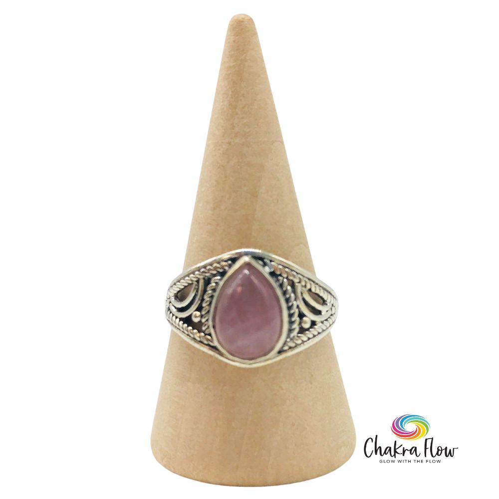 Morganite Sterling Silver Ring Size 8.5