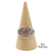 Morganite Sterling Silver Ring Size 8.5