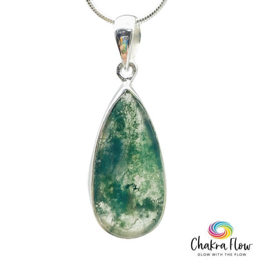 Moss Agate Sterling Silver Pendant