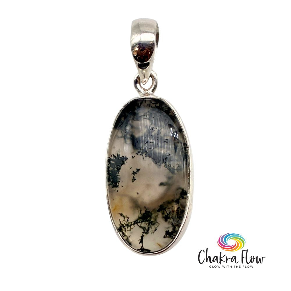 Moss Agate Sterling Silver Pendant