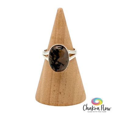 Moss Agate Sterling Silver Ring 